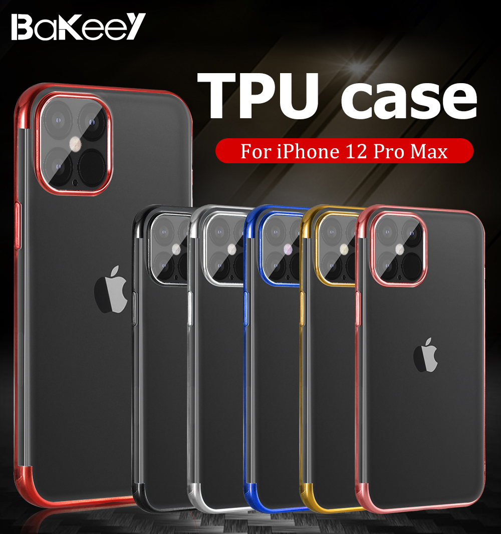 Bakeey-Plating-Ultra-thin-Transparent-Non-Yellow-Shockproof-Soft-TPU-Protective-Case-for-iPhone-12-P-1740830-1
