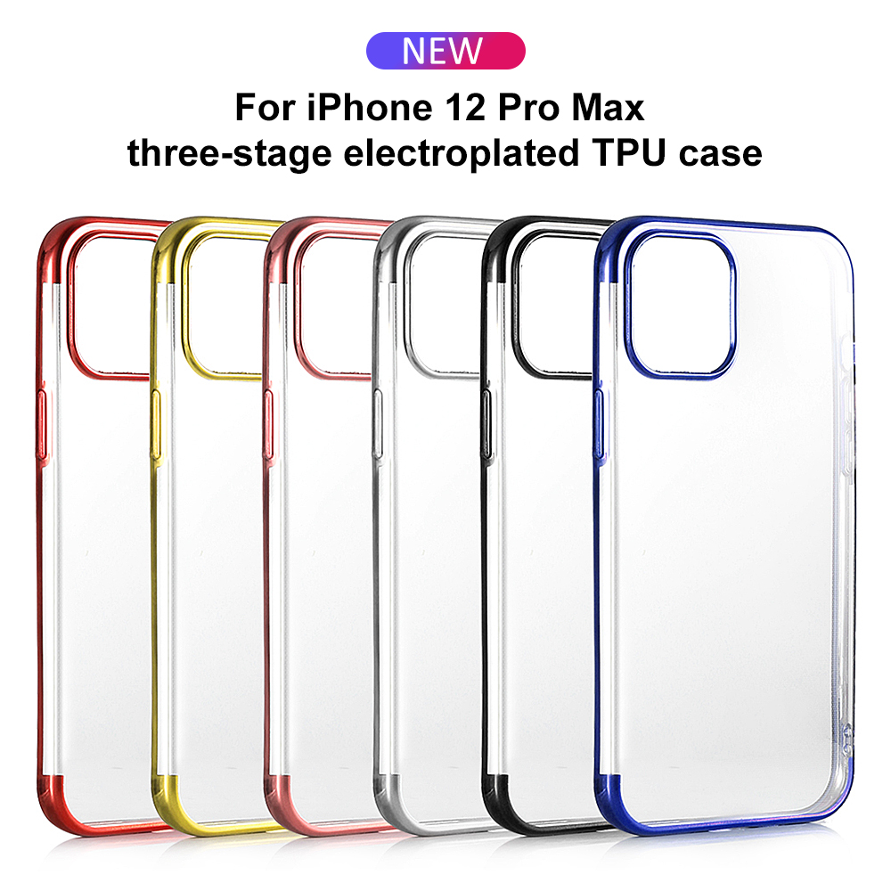 Bakeey-Plating-Ultra-thin-Transparent-Non-Yellow-Shockproof-Soft-TPU-Protective-Case-for-iPhone-12-P-1740830-2