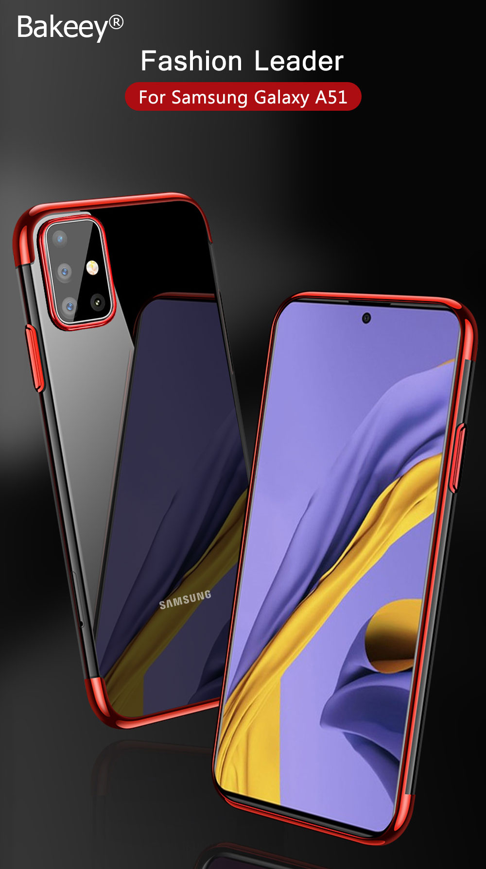 Bakeey-Plating-Ultra-thin-Transparent-Soft-TPU-Shockproof-Protective-Case-for-Samsung-Galaxy-A51-201-1628061-1