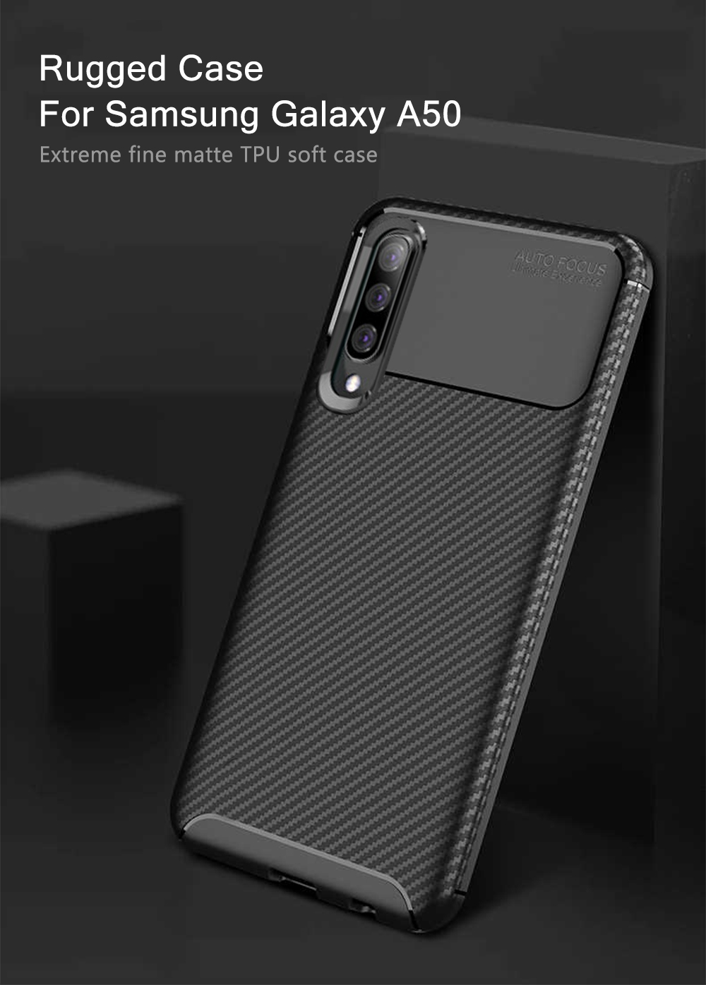 Bakeey-Protective-Case-For-Samsung-Galaxy-A50-2019-Carbon-Fiber-Fingerprint-Resistant-Soft-TPU-Back--1446441-1