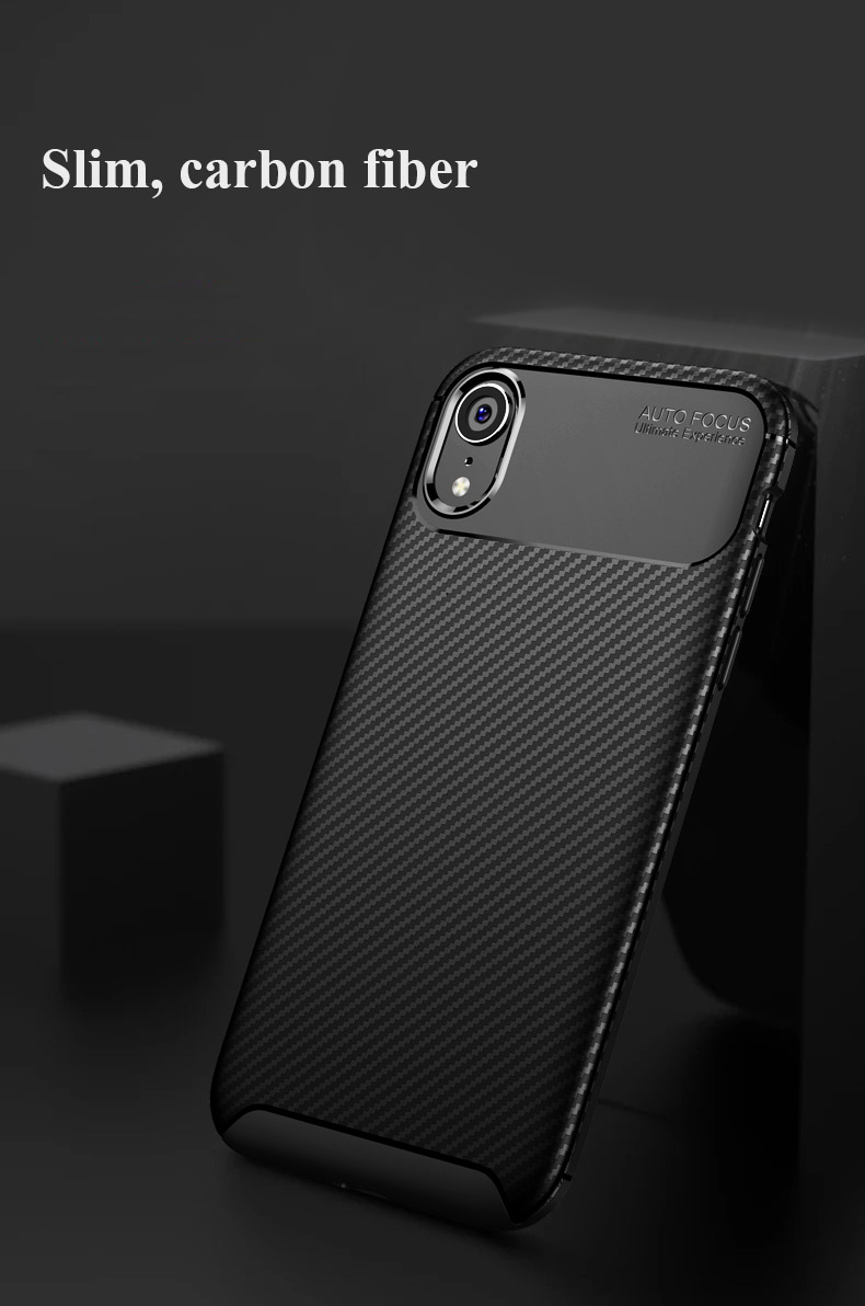 Bakeey-Protective-Case-For-iPhone-XR-Slim-Carbon-Fiber-Fingerprint-Resistant-Soft-TPU-Back-Cover-1359795-1