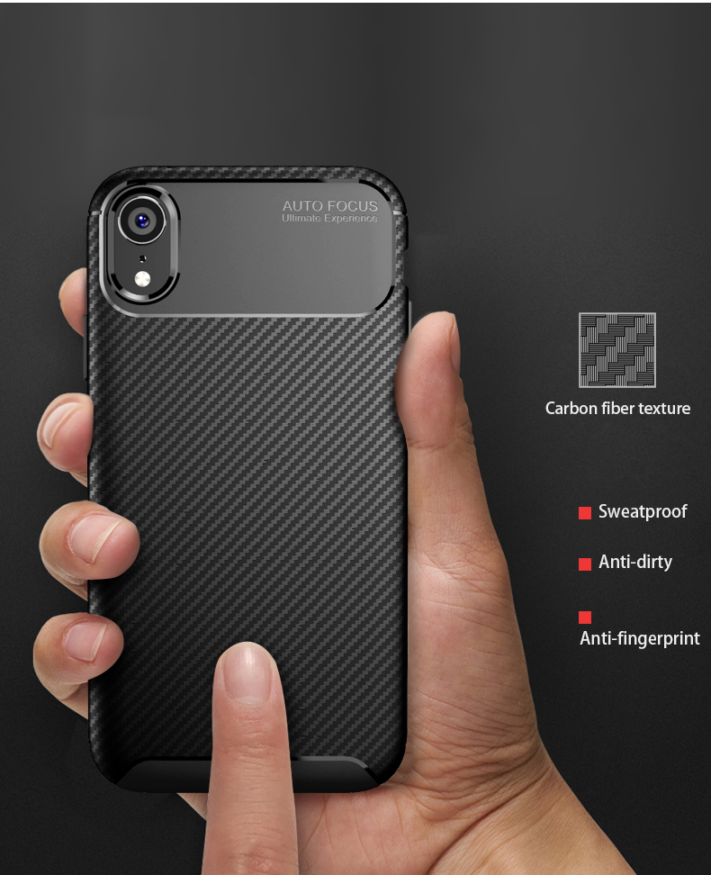 Bakeey-Protective-Case-For-iPhone-XR-Slim-Carbon-Fiber-Fingerprint-Resistant-Soft-TPU-Back-Cover-1359795-2