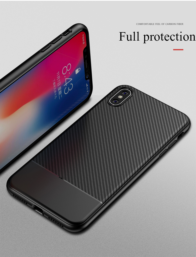 Bakeey-Protective-Case-For-iPhone-XS-Carbon-Fiber-Fingerprint-Resistant-Soft-TPU-Back-Cover-1356308-2