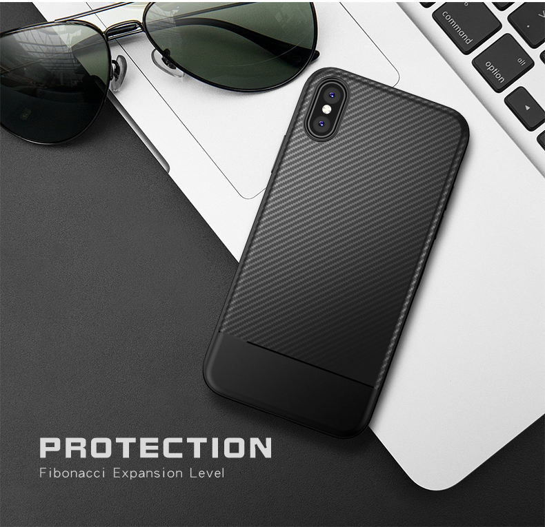Bakeey-Protective-Case-For-iPhone-XS-Carbon-Fiber-Fingerprint-Resistant-Soft-TPU-Back-Cover-1356308-3