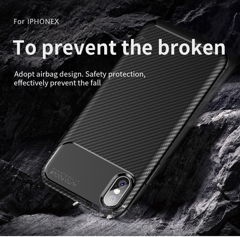Bakeey-Protective-Case-For-iPhone-XSX-Slim-Carbon-Fiber-Fingerprint-Resistant-Soft-TPU-Back-Cover-1361091-4