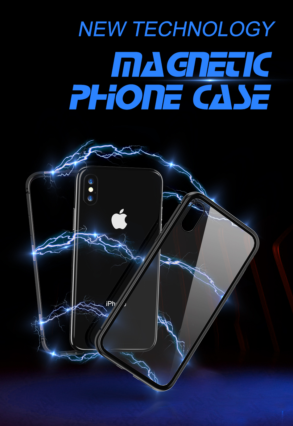 Bakeey-Protective-Case-for-iPhone-XS-Magnetic-Adsorption-Metal-Bumper--9H-Tempered-Glass-Back-Cover-1363303-1