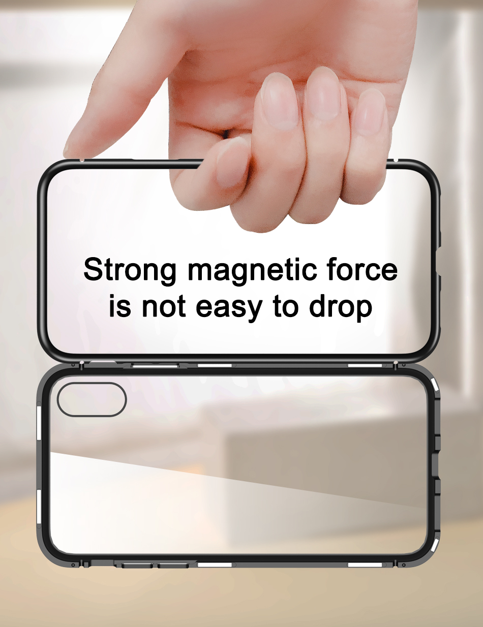 Bakeey-Protective-Case-for-iPhone-XS-Magnetic-Adsorption-Metal-Bumper--9H-Tempered-Glass-Back-Cover-1363303-4