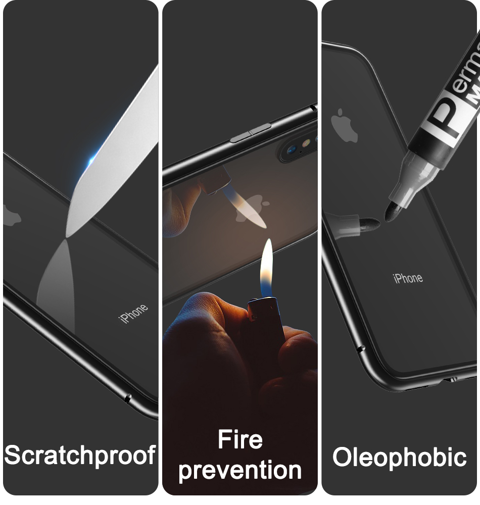 Bakeey-Protective-Case-for-iPhone-XS-Magnetic-Adsorption-Metal-Bumper--9H-Tempered-Glass-Back-Cover-1363303-9