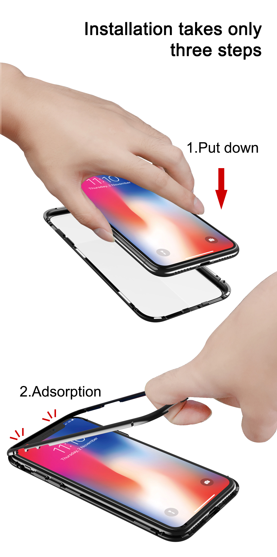 Bakeey-Protective-Case-for-iPhone-XS-Magnetic-Adsorption-Metal-Bumper--9H-Tempered-Glass-Back-Cover-1363303-10