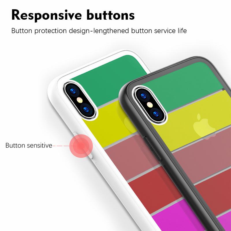 Bakeey-Rainbow-Scratch-Resistant-Tempered-Glass-Back-Cover-TPU-Frame-Protective-Case-For-iPhone-X-1340991-5