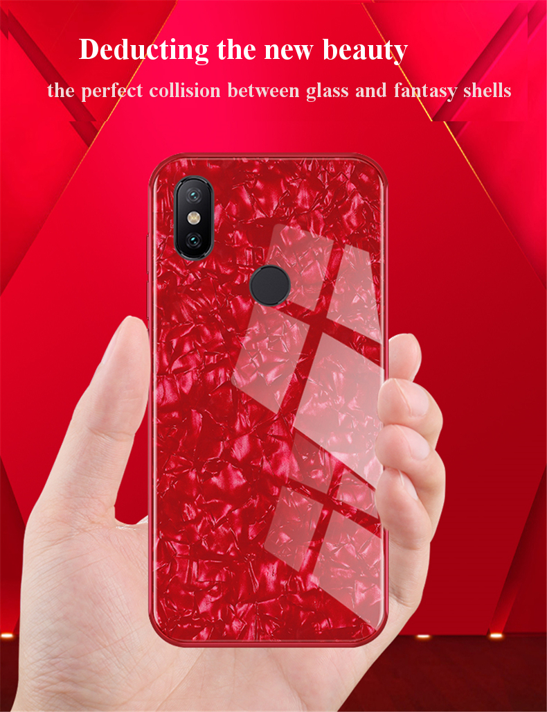 Bakeey-Shell-Glossy-Soft-Frame-Hard-Back-Tempered-Glass-Protective-Case-for-Xiaomi-Redmi-Note-6-Pro--1387537-1