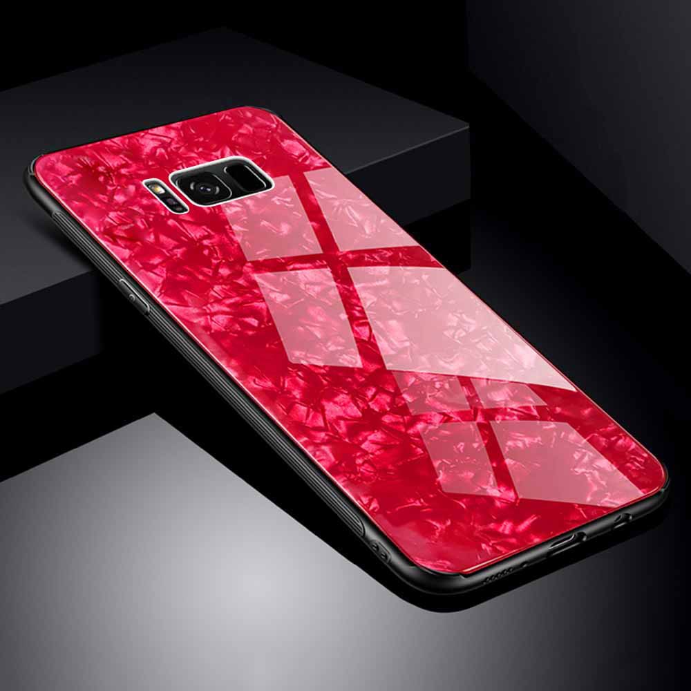 Bakeey-Shell-Pattern-Glossy-Glass-Soft-Edge-Protective-Case-for-Samsung-Galaxy-S8-1325022-1
