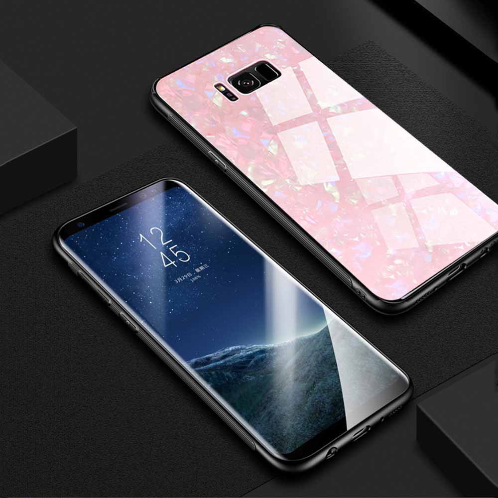 Bakeey-Shell-Pattern-Glossy-Glass-Soft-Edge-Protective-Case-for-Samsung-Galaxy-S8-1325022-2