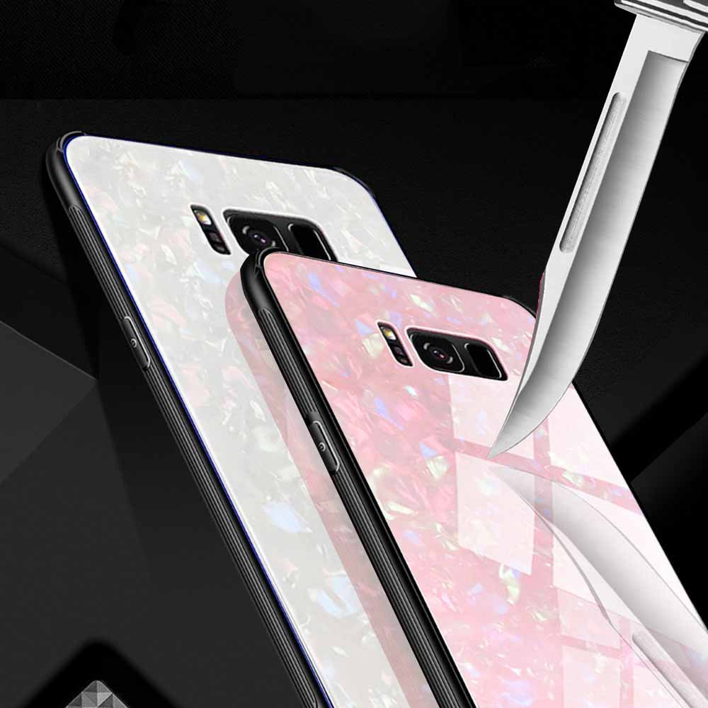 Bakeey-Shell-Pattern-Glossy-Glass-Soft-Edge-Protective-Case-for-Samsung-Galaxy-S8-1325022-5