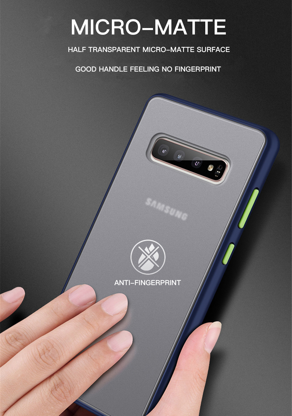 Bakeey-Shockproof-Anti-fingerprint-Matte-Translucent-Hard-PCSoft-TPU-Edge-Protective-Case-for-Samsun-1639970-2