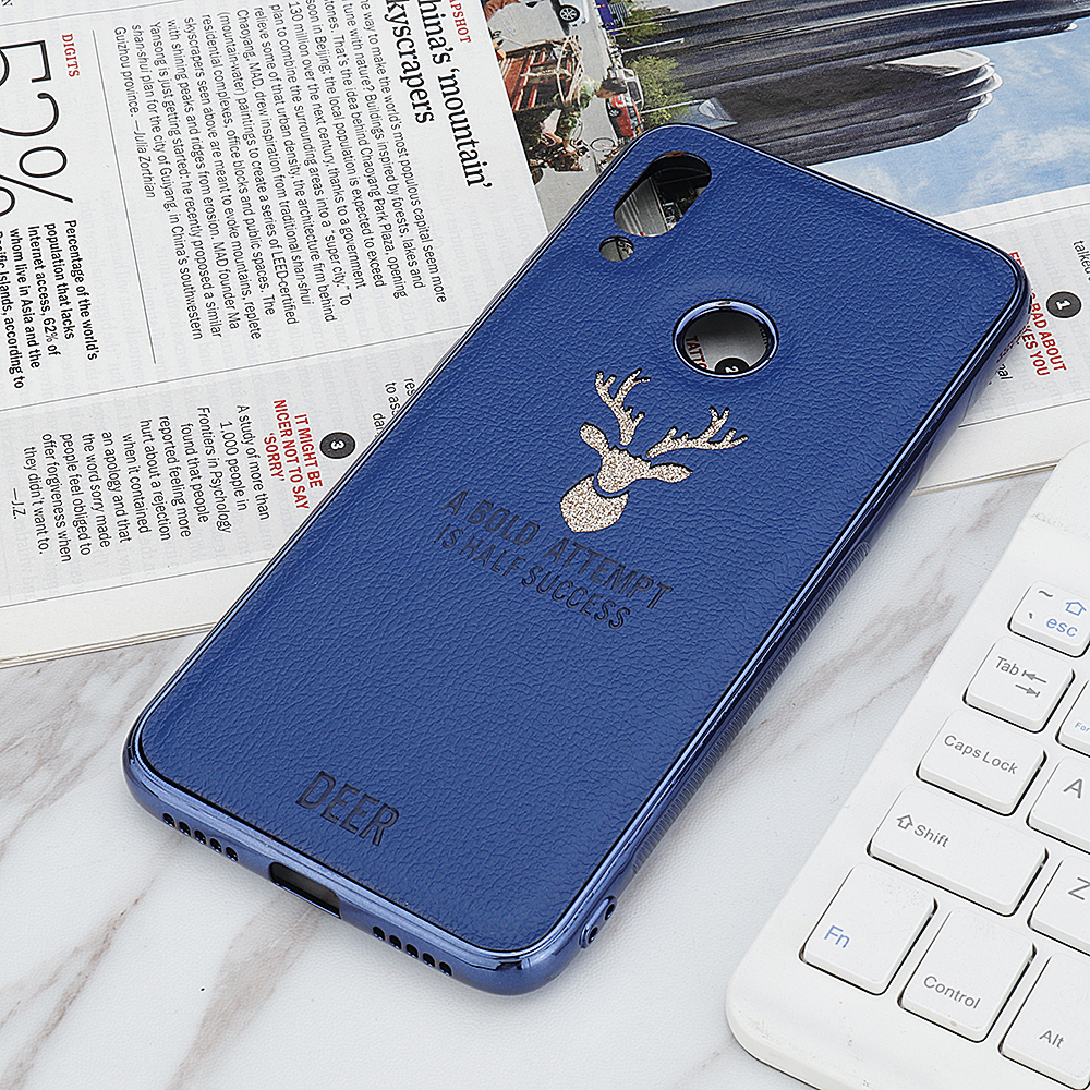 Bakeey-Shockproof-Plating-Border-Glitter-Deer-PU-Leather-Soft-TPU-Protective-Case-For-Xiaomi-Redmi-N-1540905-9