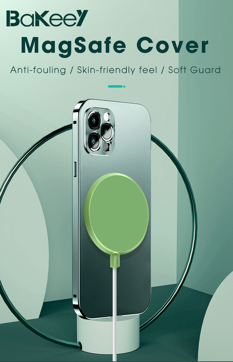 Bakeey-Translucent-Ultra-Slim-Magsafe-Wireless-Charger-Soft-TPU-Rubber-Shockproof-Shell-Protective-C-1797863-1