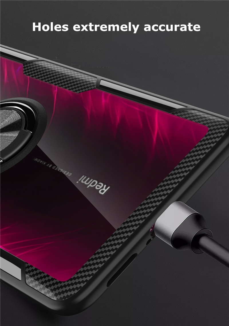 Bakeey-Transparent-Ring-Holder-Magnetic-Car-PC--Carbon-Fiber-Protective-Case-For-Xiaomi-Mi9T-Mi-9T-P-1547201-7