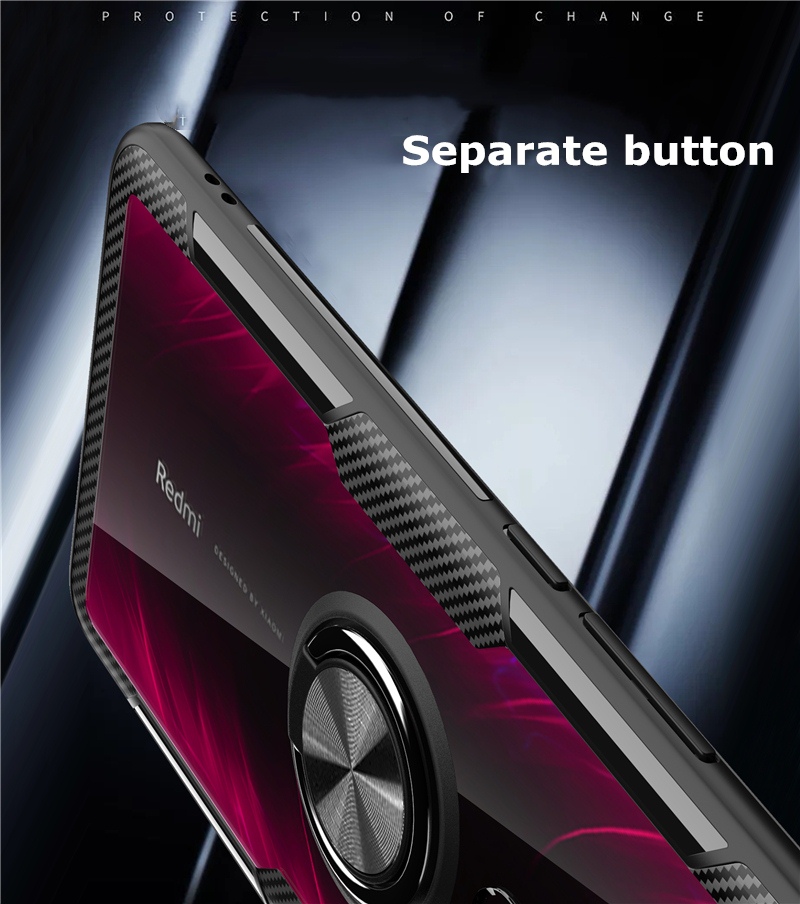 Bakeey-Transparent-Ring-Holder-Magnetic-Car-PC--Carbon-Fiber-Protective-Case-For-Xiaomi-Mi9T-Mi-9T-P-1547201-8