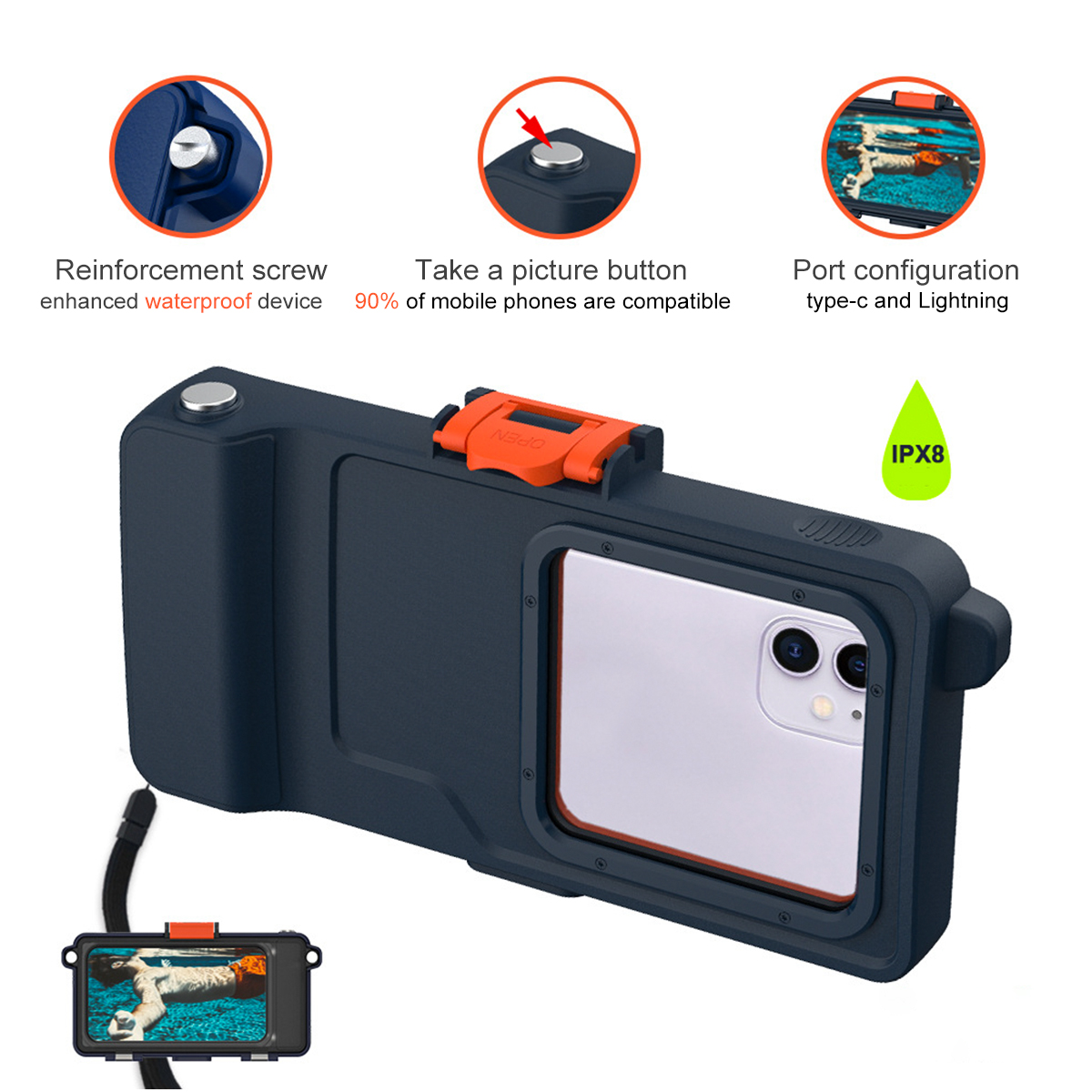 Bakeey-Universal-67-inch-Professional-IPX8-Waterproof-Mobile-Phone-Case-with-Transparent-Window-Take-1856375-4