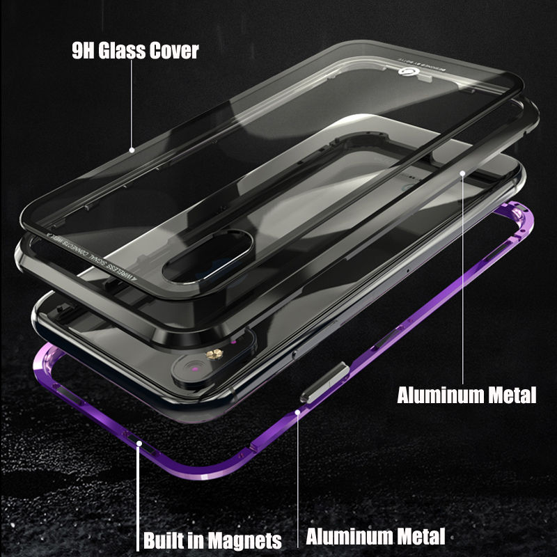 Bakeey-Upgraded-Version-Magnetic-Adsorption-Metal-Clear-Glass-Protective-Case-for-iPhone-X-1313500-3