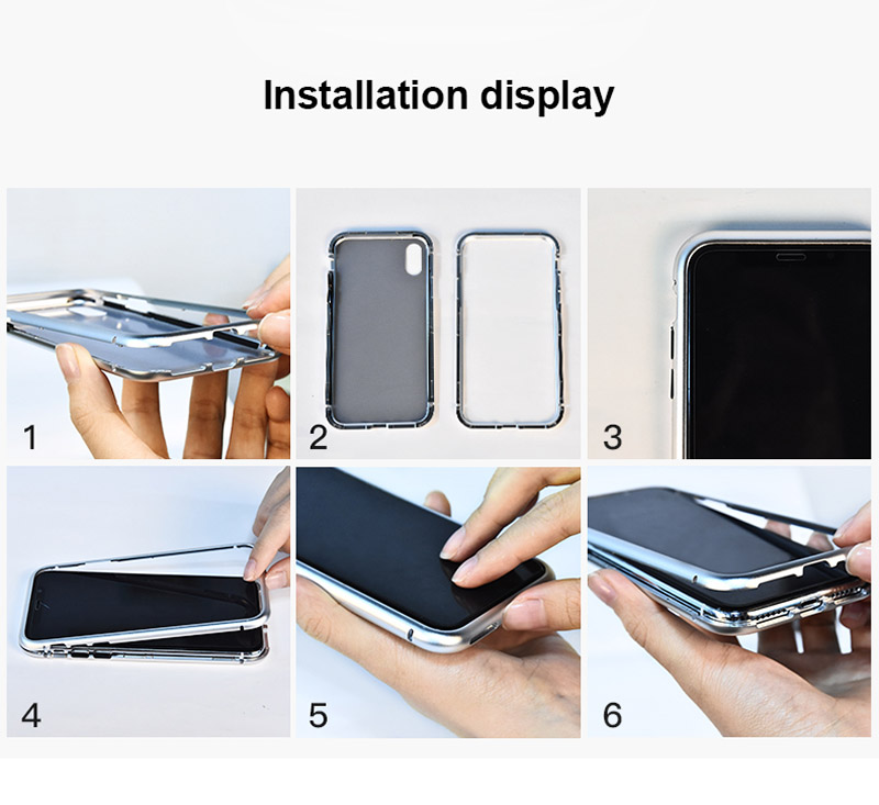 Bakeey-Upgraded-Version-Magnetic-Adsorption-Metal-Clear-Glass-Protective-Case-for-iPhone-X-1313500-7