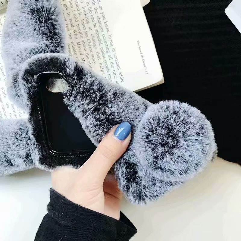 Bakeey-Winter-3D-Cute-Furry-Diamond-Rabbit-Ears-Protective-Case-Cover-for-iPhone-X-XS-XR-XS-Max-1635319-6