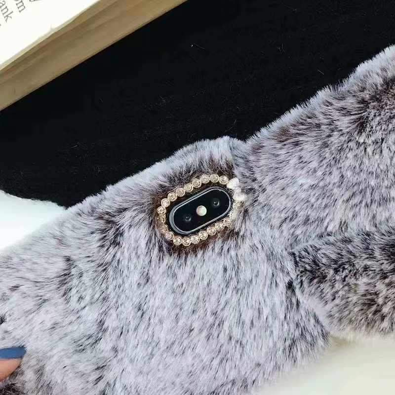 Bakeey-Winter-3D-Cute-Furry-Diamond-Rabbit-Ears-Protective-Case-Cover-for-iPhone-X-XS-XR-XS-Max-1635319-7