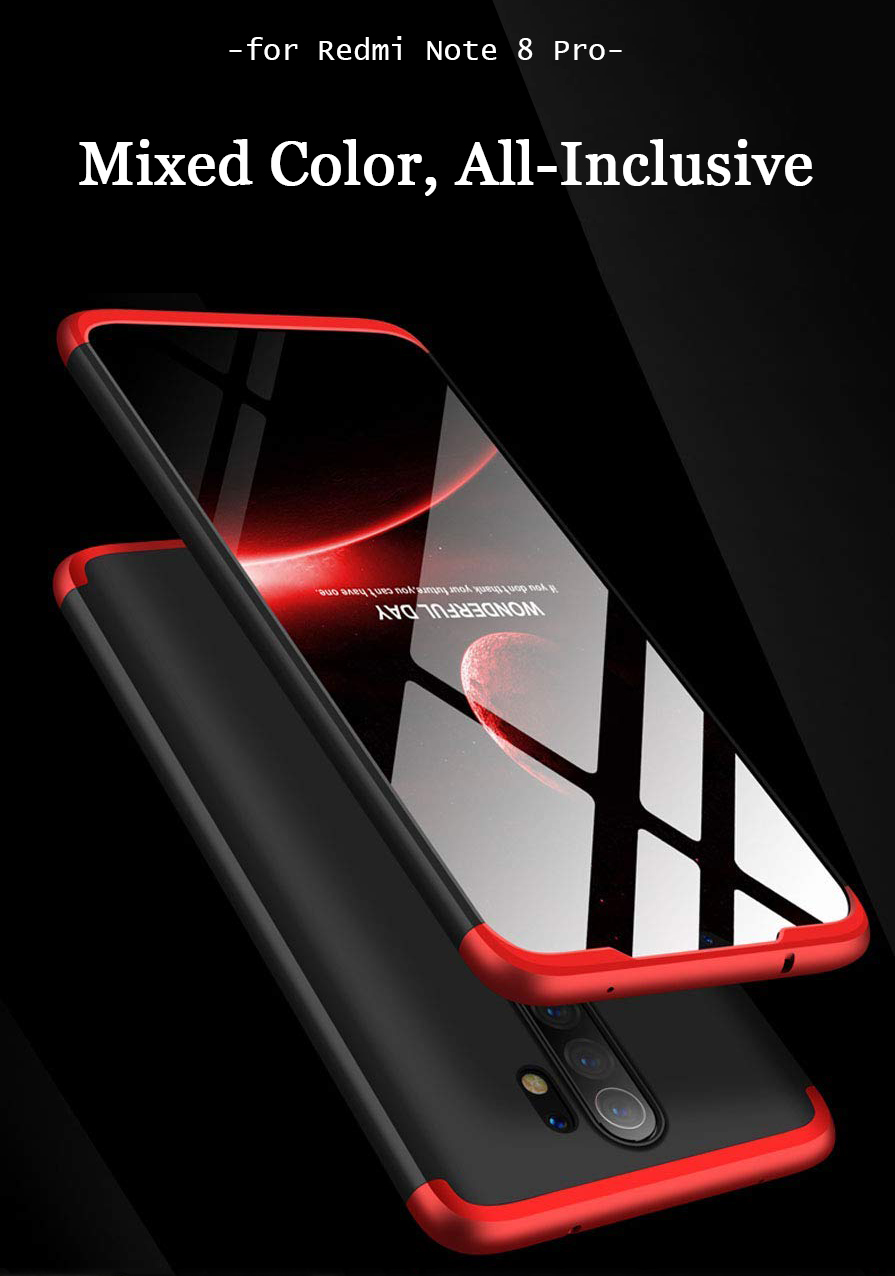 Bakeey-Xiaomi-Redmi-Note-8-pro-Double-Dip-360deg-Hard-PC-Full-Cover-Protective-Case-1586663-1