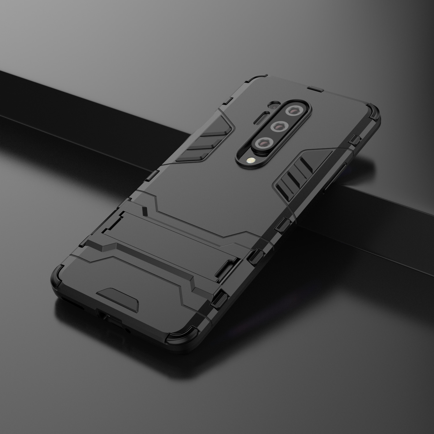 Bakeey-for-OnePlus-8-Pro-Armor-Shockproof-with-Stand-Holder-PC-Protective-Case-Back-Cover-1768218-5