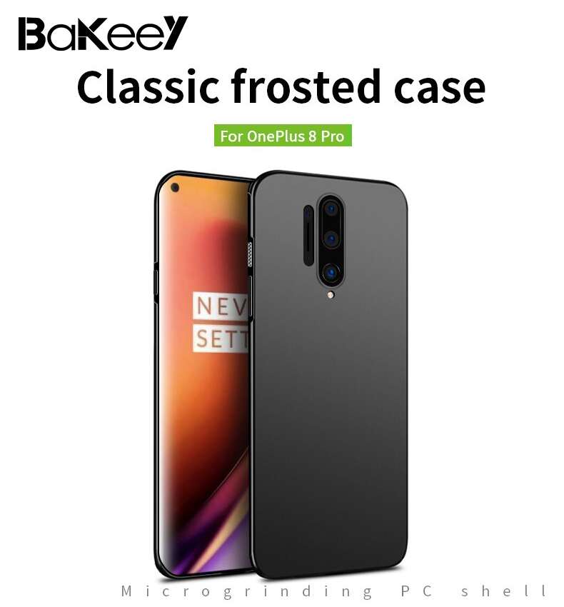 Bakeey-for-OnePlus-8-Pro-Case-Silky-Smooth-Anti-fingerprint-Shockproof-Hard-PC-Protective-Case-Back--1673350-1