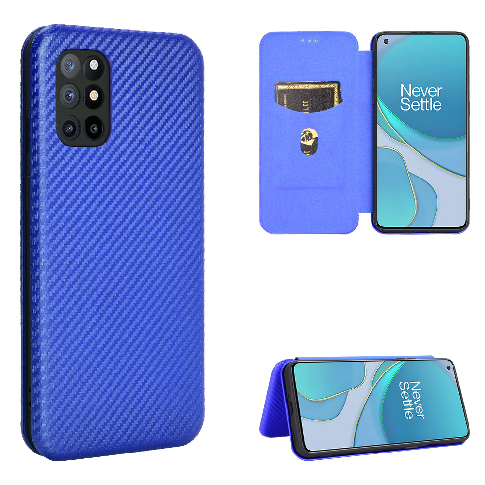Bakeey-for-OnePlus-8T-Case-Carbon-Fiber-Pattern-Magnetic-Flip-with-Multi-Card-Slots-Wallet-Stand-PU--1772168-10