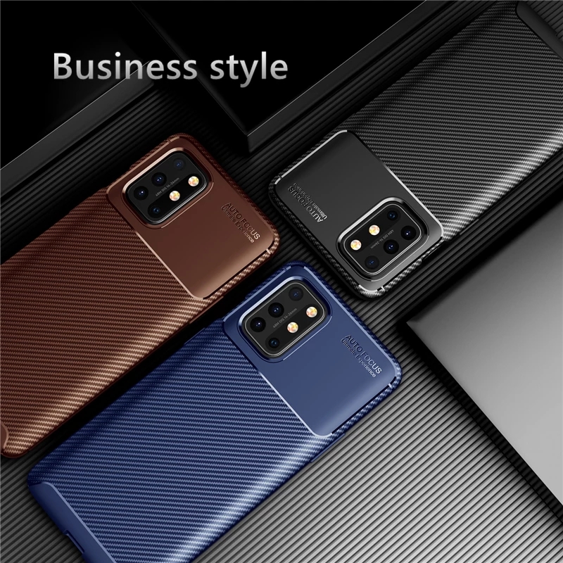 Bakeey-for-OnePlus-8T-Case-Luxury-Carbon-Fiber-Pattern-Shockproof-Silicone-Protective-Case-1773800-1