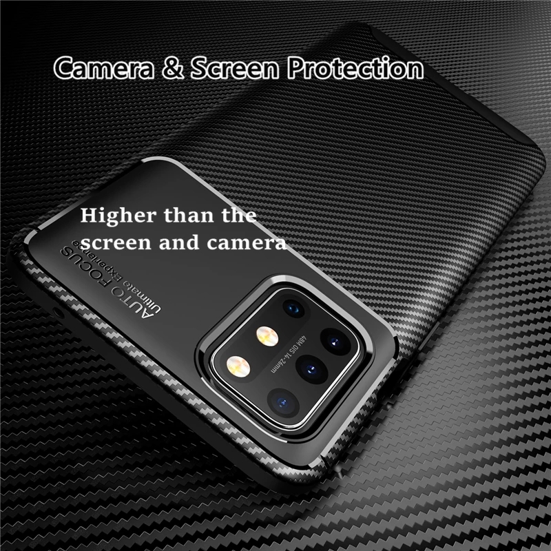 Bakeey-for-OnePlus-8T-Case-Luxury-Carbon-Fiber-Pattern-Shockproof-Silicone-Protective-Case-1773800-4