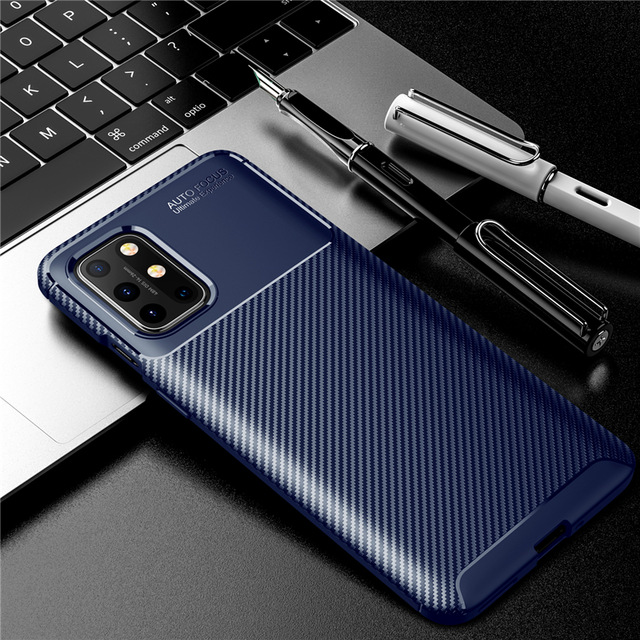 Bakeey-for-OnePlus-8T-Case-Luxury-Carbon-Fiber-Pattern-Shockproof-Silicone-Protective-Case-1773800-9