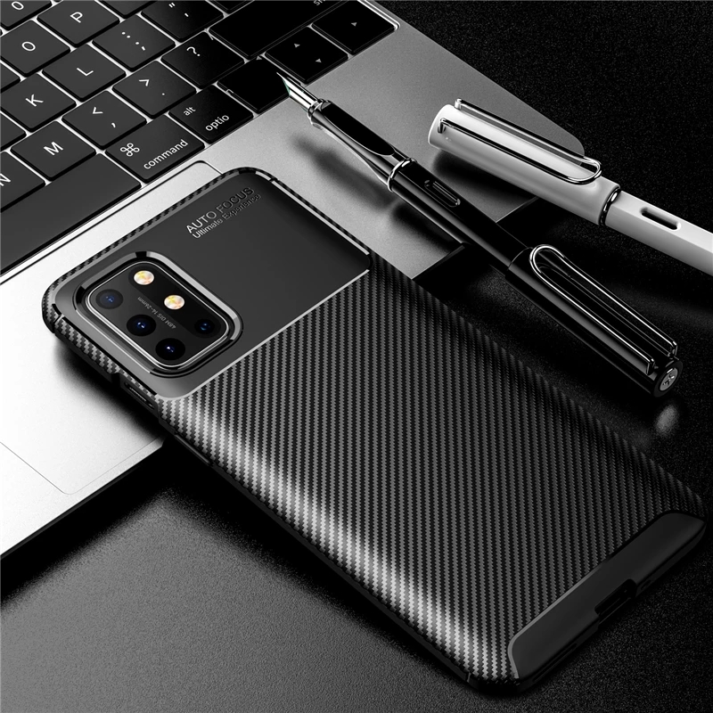 Bakeey-for-OnePlus-8T-Case-Luxury-Carbon-Fiber-Pattern-Shockproof-Silicone-Protective-Case-1773800-10