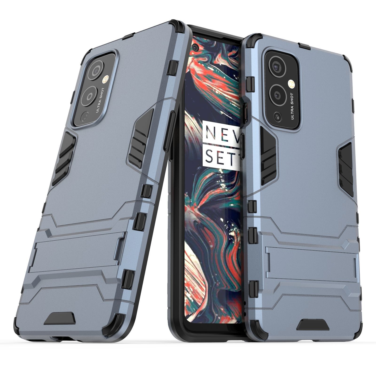 Bakeey-for-OnePlus-9-Case-Armor-with-Bracket-Shockproof-PC-Protective-Case-Back-Cover-1846150-1