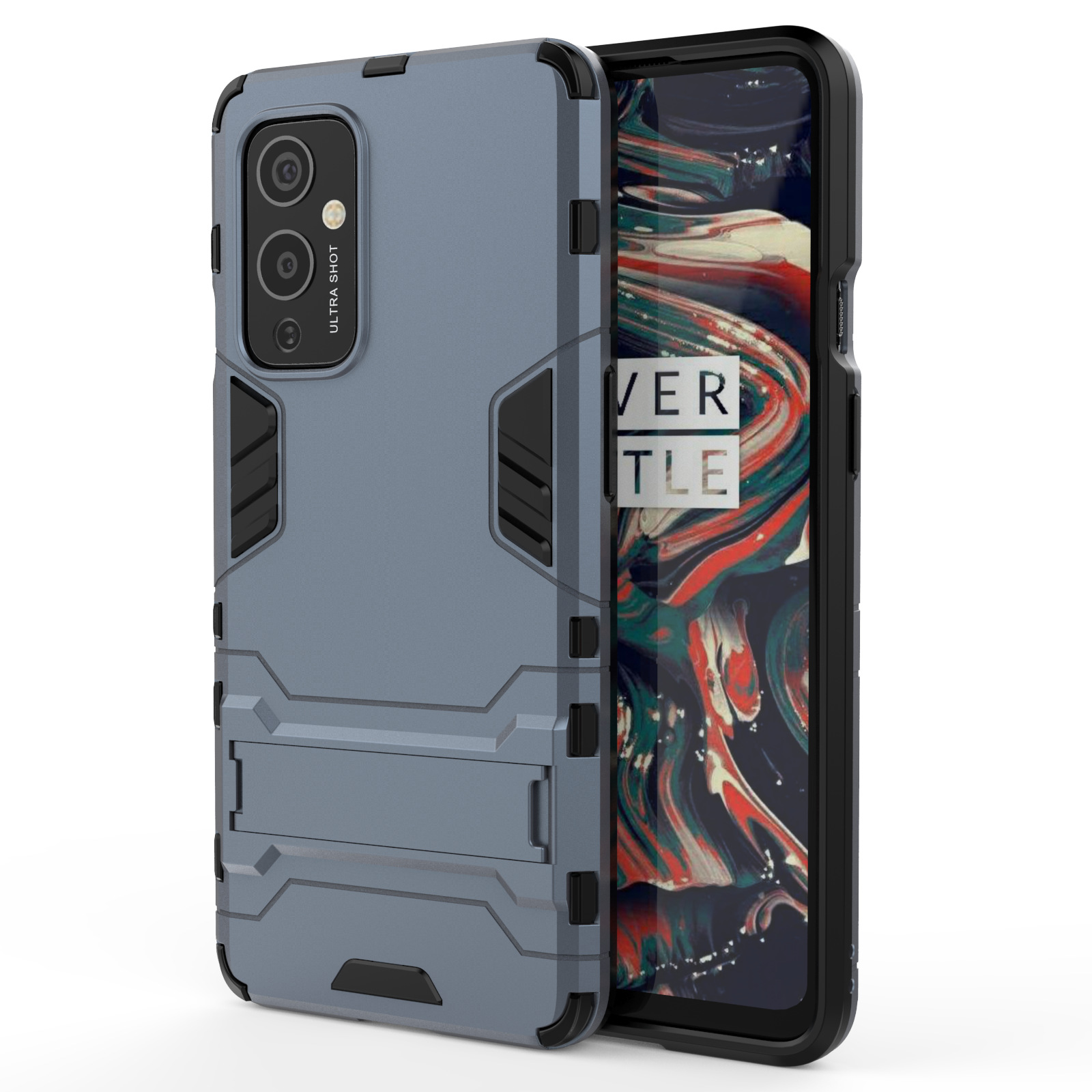 Bakeey-for-OnePlus-9-Case-Armor-with-Bracket-Shockproof-PC-Protective-Case-Back-Cover-1846150-2