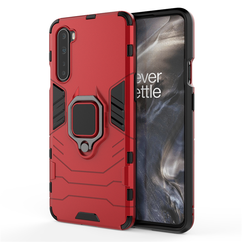 Bakeey-for-OnePlus-Nord-Armor-Shockproof-Magnetic-with-360-Rotation-Finger-Ring-Holder-Stand-PC-Prot-1771818-3