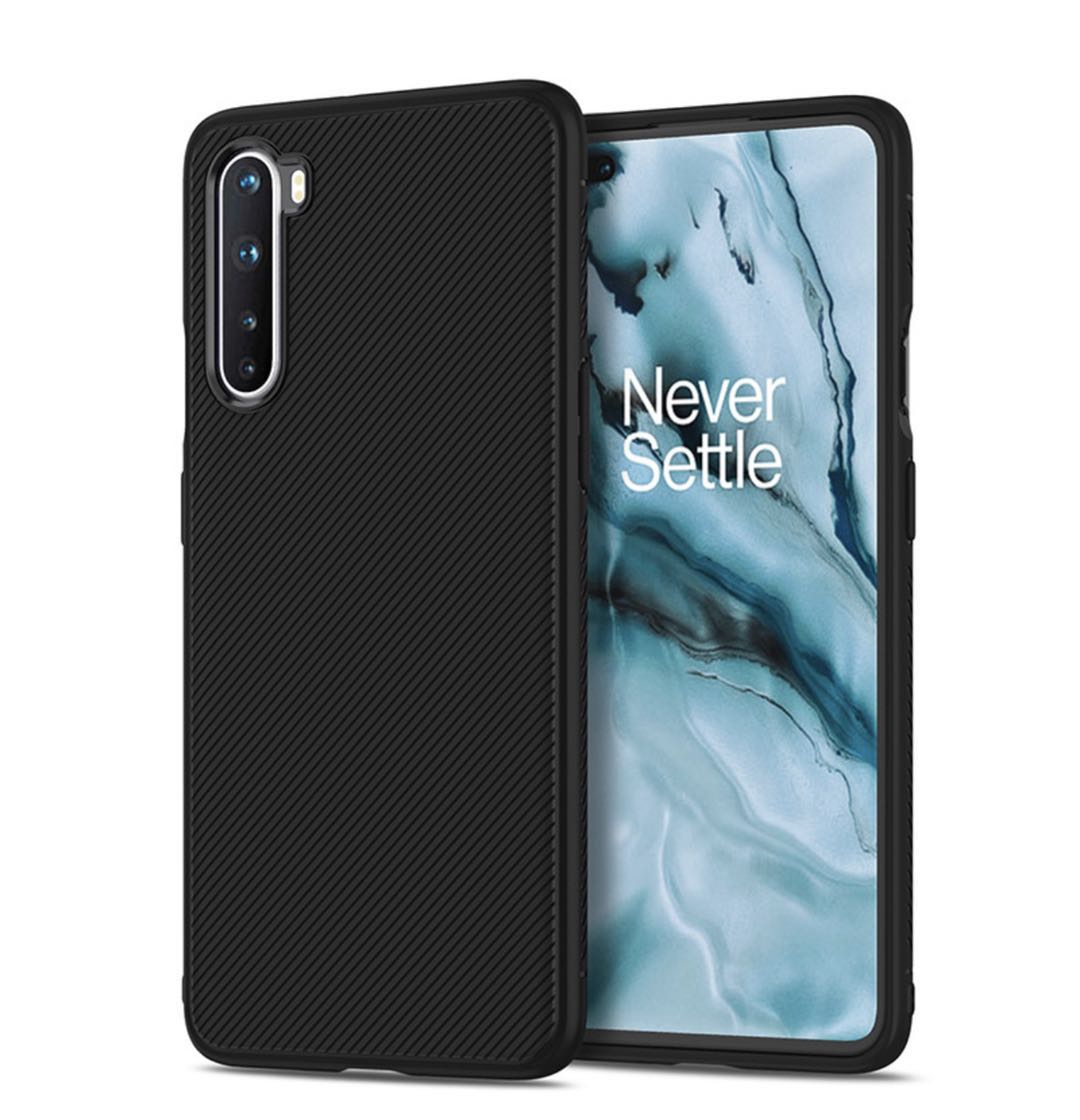 Bakeey-for-OnePlus-Nord-Case-Carbon-Fiber-Texture-Slim-Soft-Silicone-Shockproof-Protective-Case-Back-1726578-2