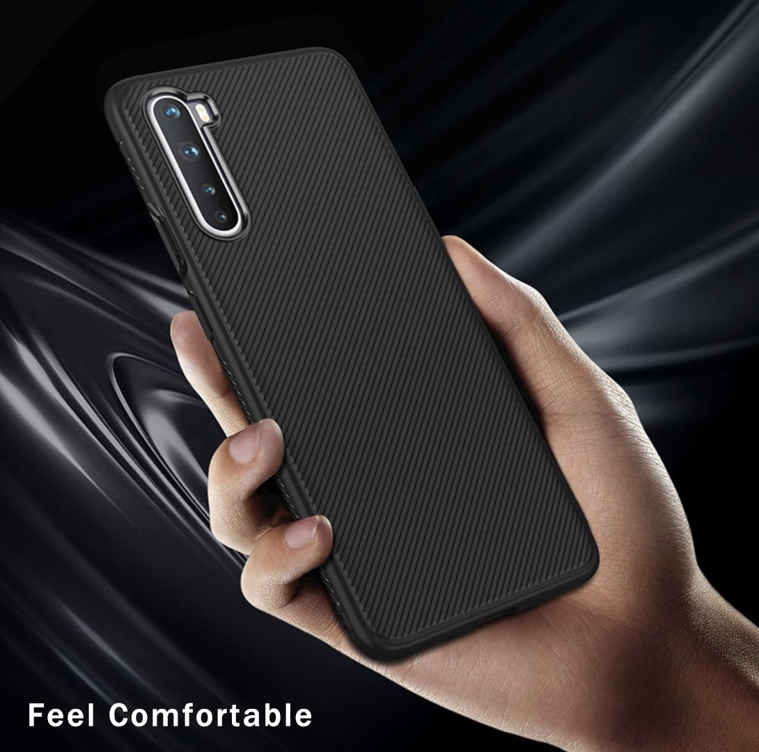 Bakeey-for-OnePlus-Nord-Case-Carbon-Fiber-Texture-Slim-Soft-Silicone-Shockproof-Protective-Case-Back-1726578-6