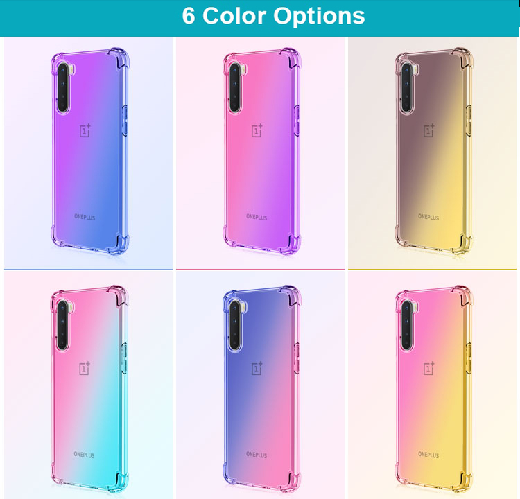 Bakeey-for-OnePlus-Nord-Case-Gradient-Color-with-Four-Corner-Airbags-Shockproof-Translucent-Soft-TPU-1736952-2