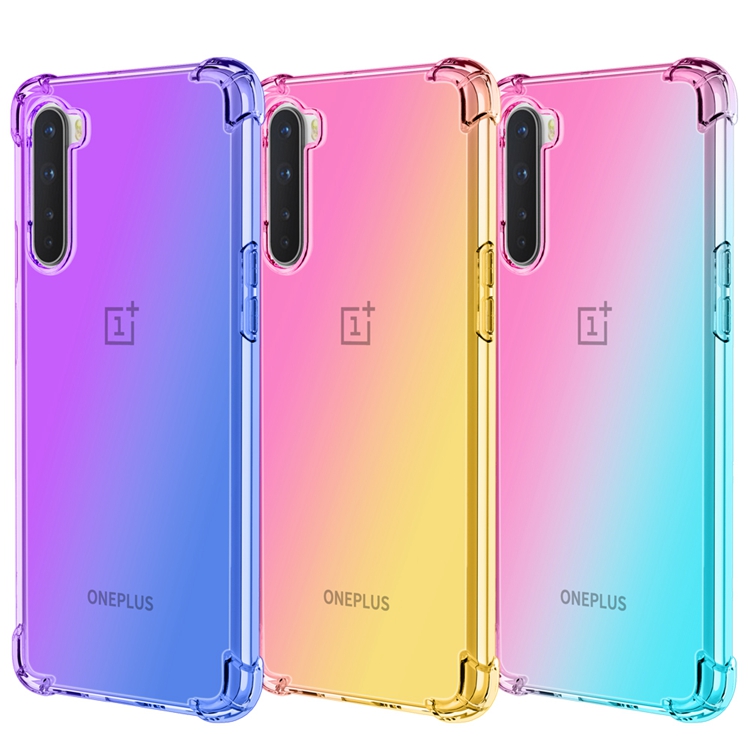 Bakeey-for-OnePlus-Nord-Case-Gradient-Color-with-Four-Corner-Airbags-Shockproof-Translucent-Soft-TPU-1736952-8