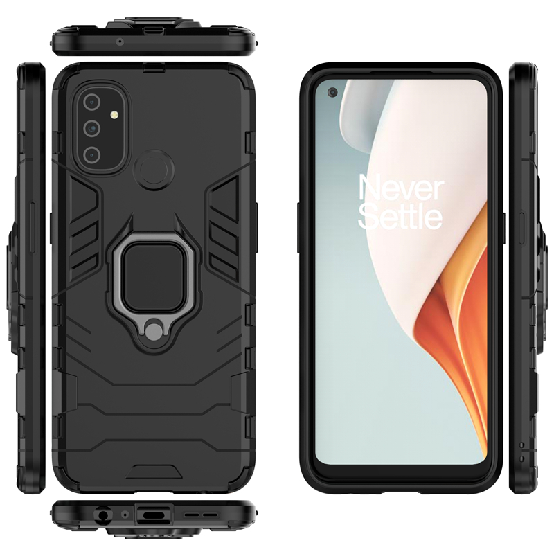 Bakeey-for-OnePlus-Nord-N100-Case-Armor-Shockproof-Magnetic-with-360-Rotation-Finger-Ring-Holder-Sta-1823638-6