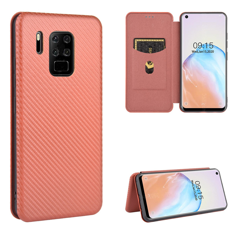 Bakeey-for-Oukitel-C18-Pro-Case-Carbon-Fiber-Pattern-Flip-with-Card-Slot-Stand-PU-Leather-Shockproof-1776730-10