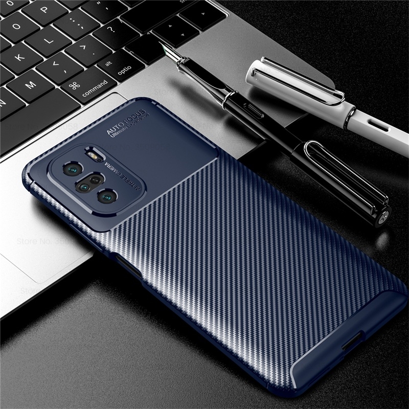 Bakeey-for-POCO-F3-Global-Version-Case-Luxury-Carbon-Fiber-Pattern-with-Lens-Protector-Shockproof-Si-1866159-10