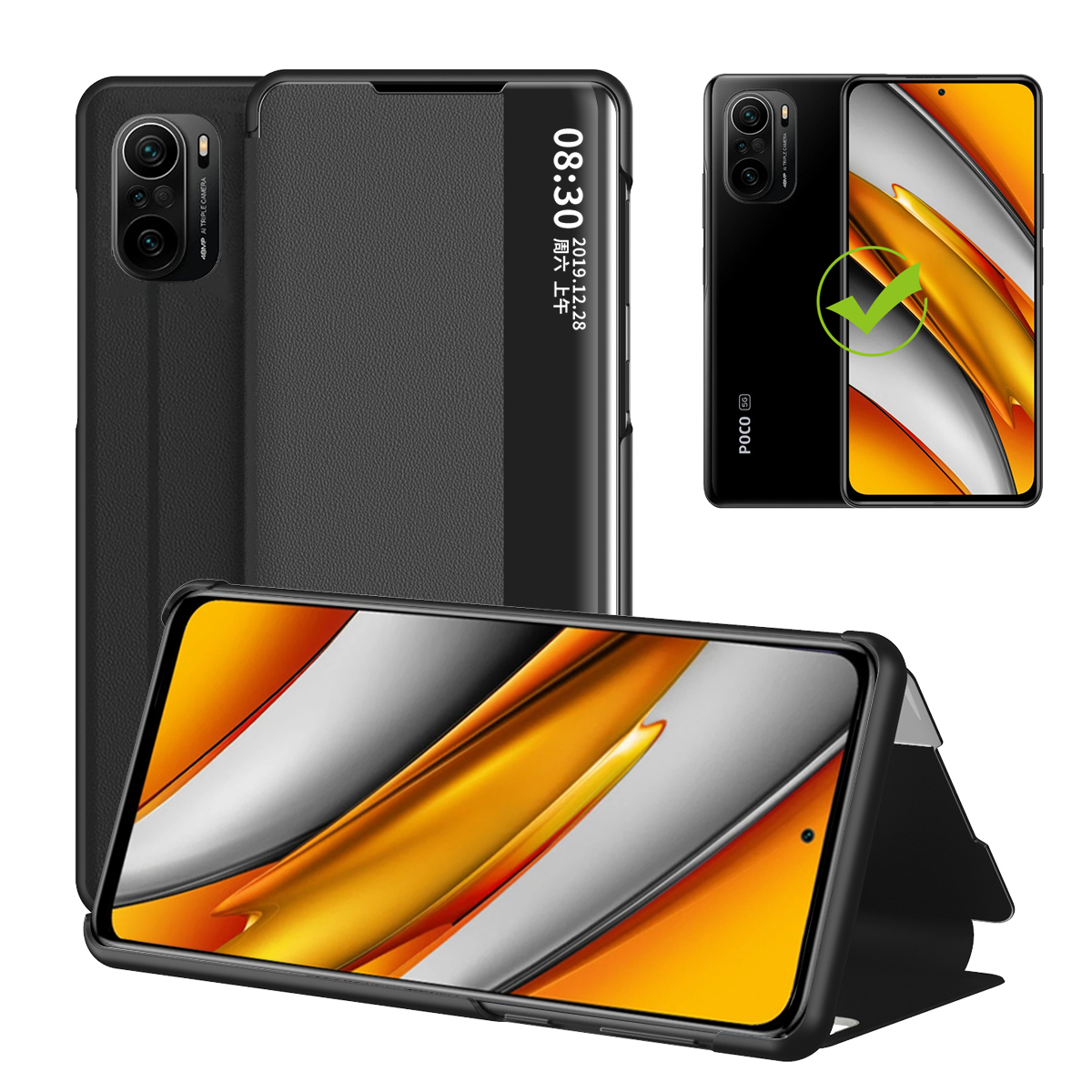 Bakeey-for-POCO-F3-Global-Version-Case-Magnetic-Foldable-Flip-Smart-Sleep-Window-View-Stand-PU-Leath-1845001-1