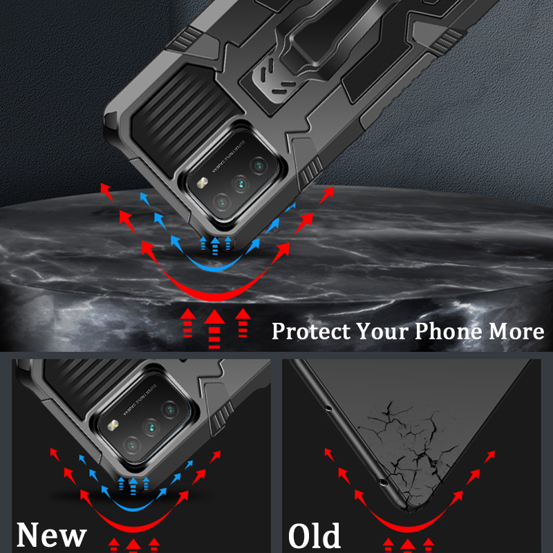 Bakeey-for-POCO-M3-Case-Dual-Layer-Rugged-Armor-Magnetic-with-Belt-Clip-Stand-Non-Slip-Anti-Fingerpr-1797556-3