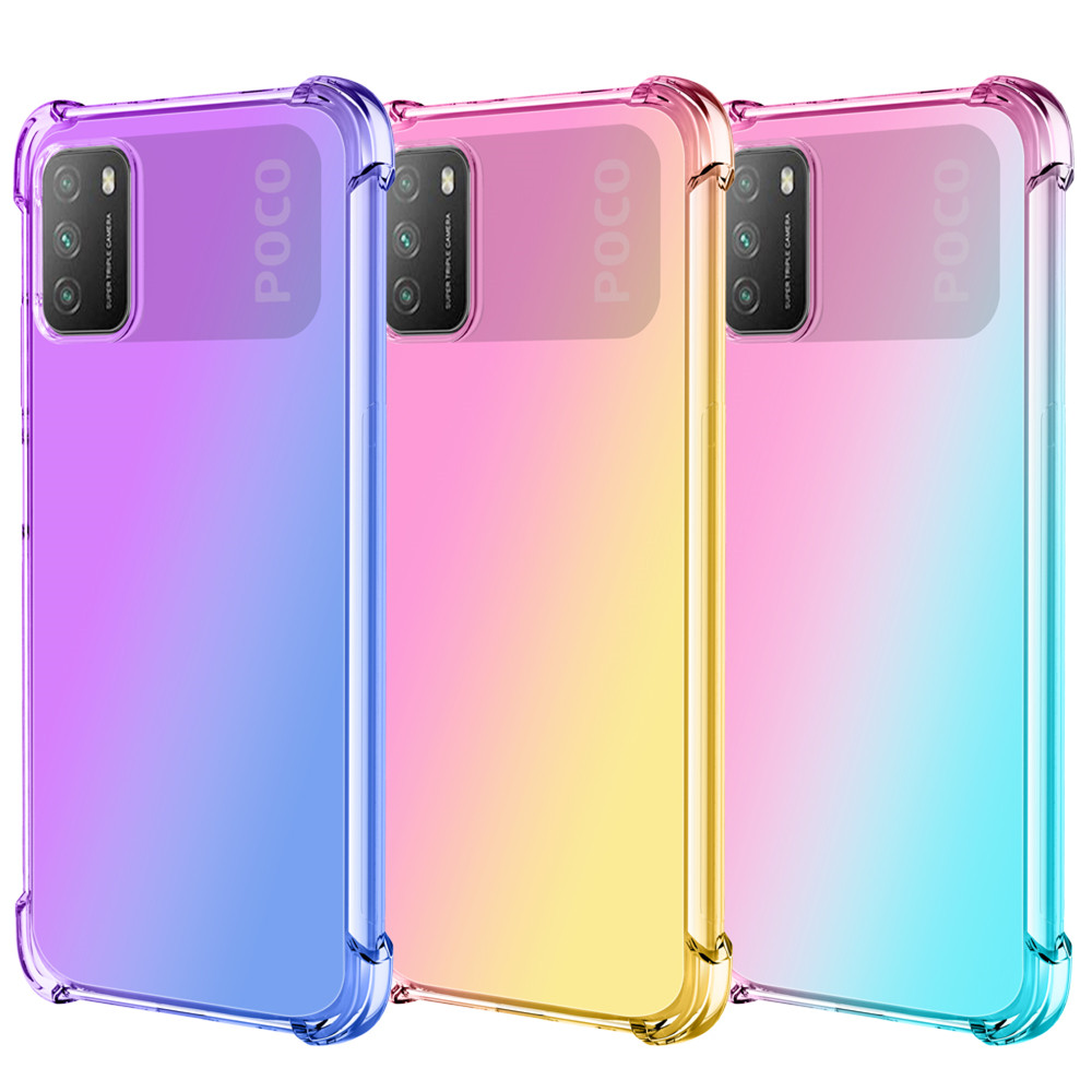 Bakeey-for-POCO-M3-Case-Gradient-Color-with-Four-Corner-Airbag-Shockproof-Translucent-Soft-TPU-Prote-1791597-1