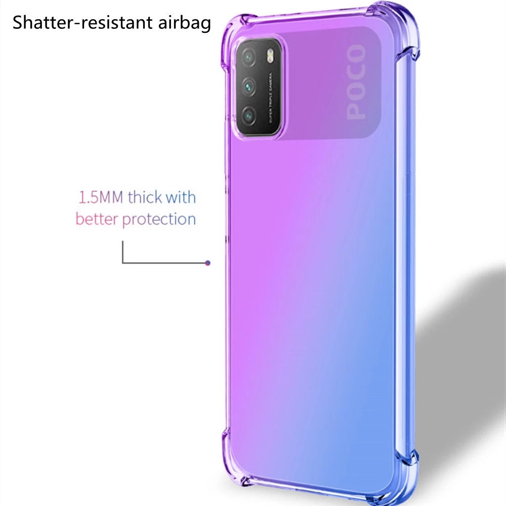 Bakeey-for-POCO-M3-Case-Gradient-Color-with-Four-Corner-Airbag-Shockproof-Translucent-Soft-TPU-Prote-1791597-2